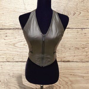 Black Leather Halter Top Wilsons XS